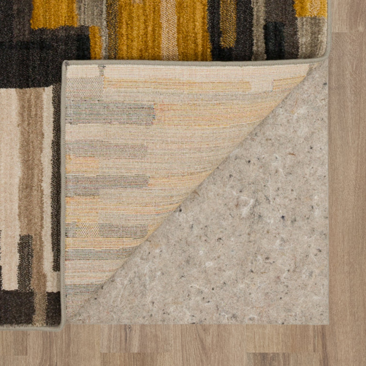 Gray Abstract Geometric Synthetic Rectangular Area Rug