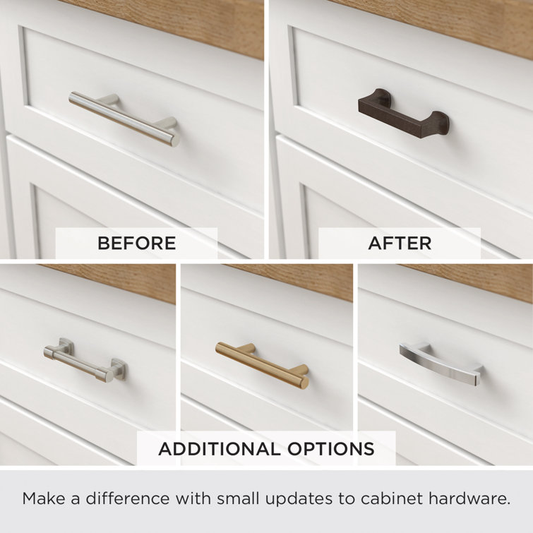 Matte Black Brass Bar Pull with Mounting Hardware, 10-Pack
