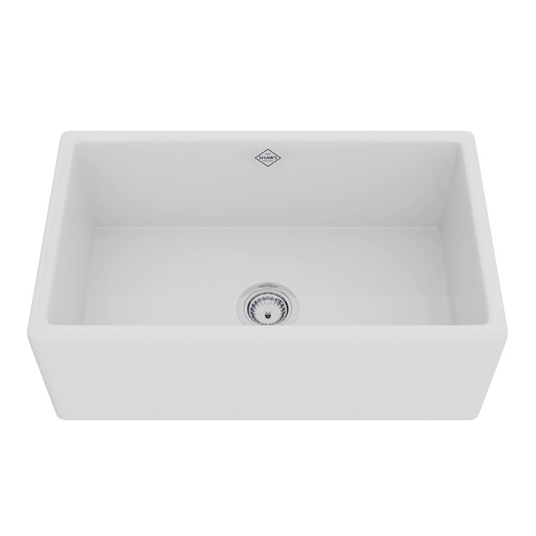 White Fireclay 30" Single Bowl Farmhouse Kitchen Sink