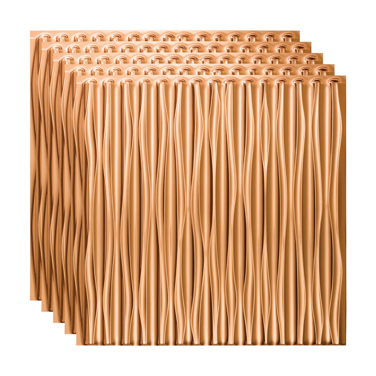 Polished Copper Embossed Vinyl 24'' x 24'' Glue Up Ceiling Tile