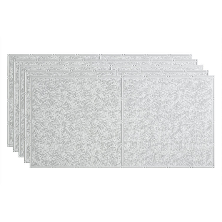 Gloss White Vinyl Glue Up Ceiling Tile 48'' x 24''