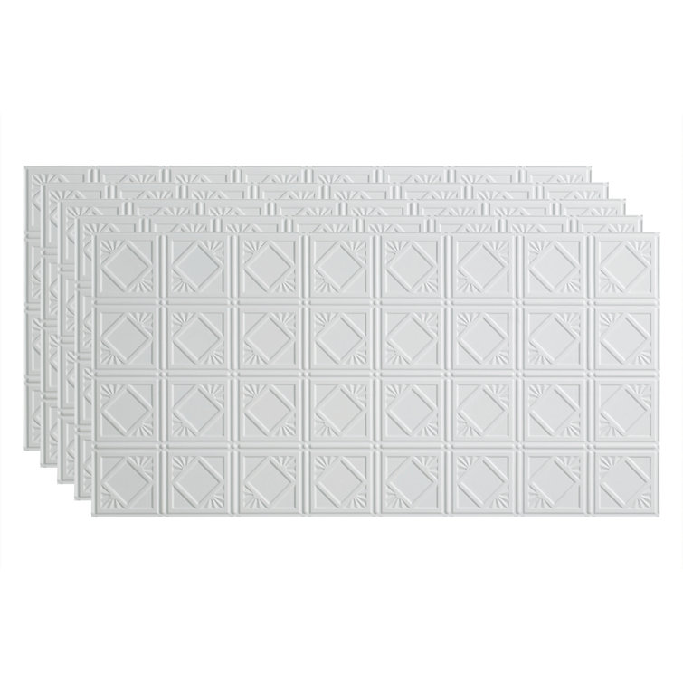 Matte White 48'' x 24'' Decorative Vinyl Ceiling Tiles