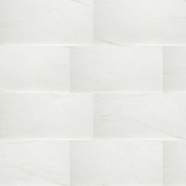 Durban White Polished Porcelain 12" x 24" Wall & Floor Tile