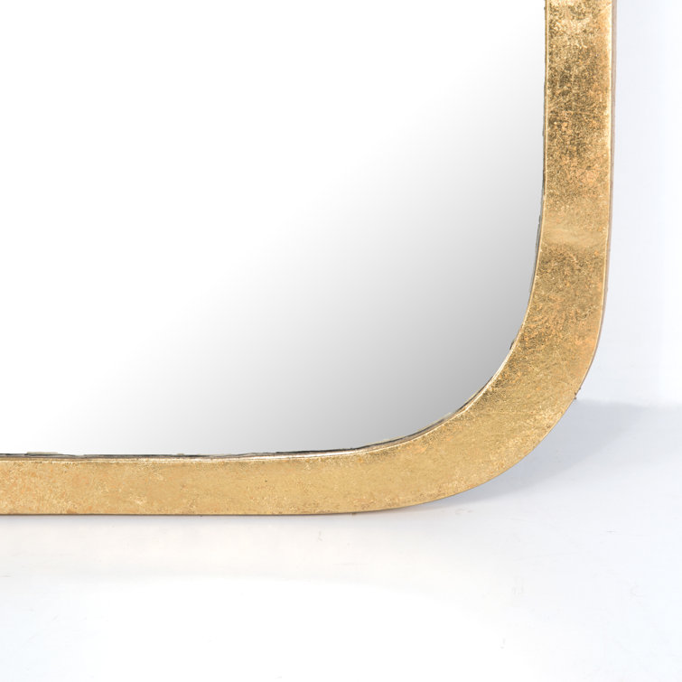 Gold Leaf Rectangular Wall Mirror with Hook
