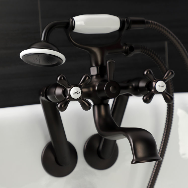 Oil Rubbed Bronze Wall Mount Clawfoot Tub Faucet with Hand Shower
