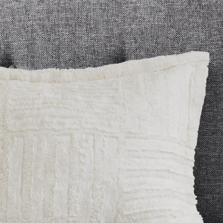 Ivory Faux Fur Down Alternative King Comforter Set