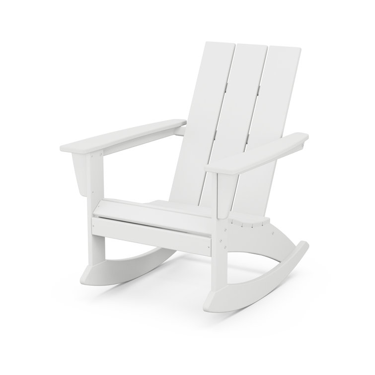 White Modern Adirondack Outdoor Rocking Chair