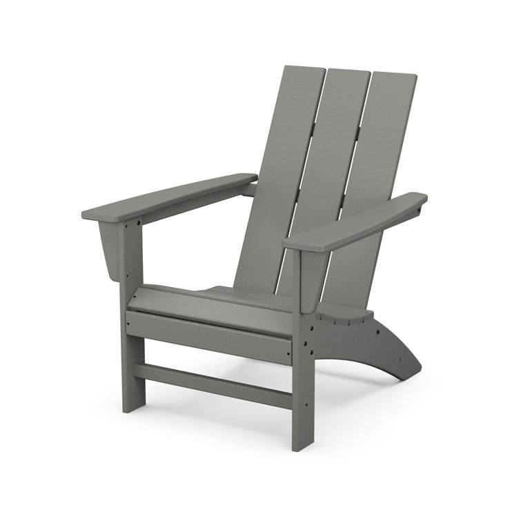 Slate Gray Modern Adirondack Outdoor Chair with Arms