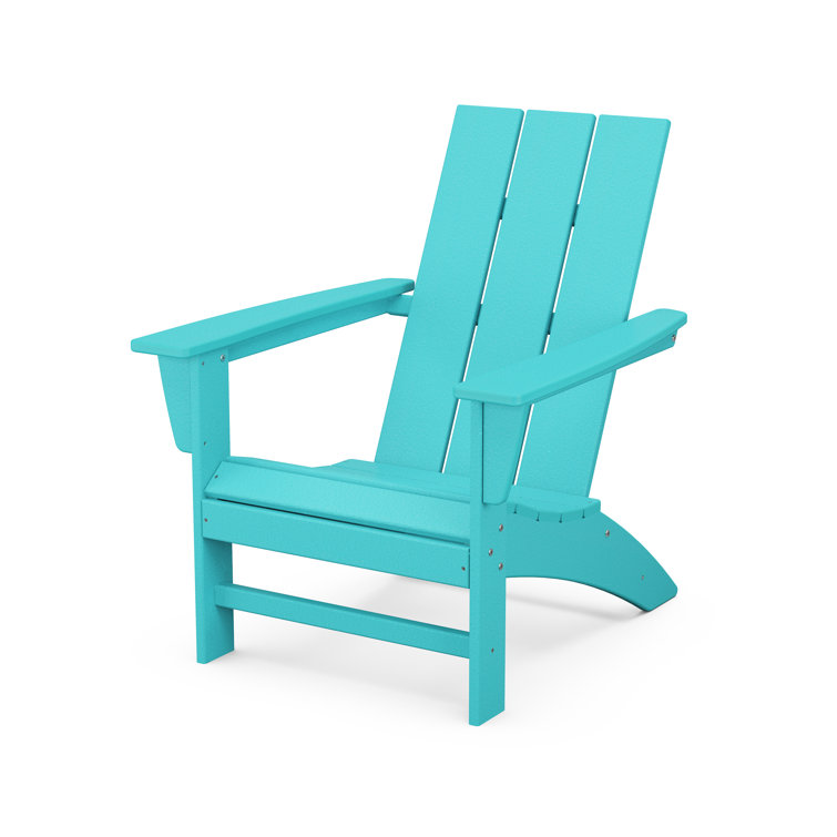 Aruba Blue High-Density Polyethylene Modern Adirondack Chair