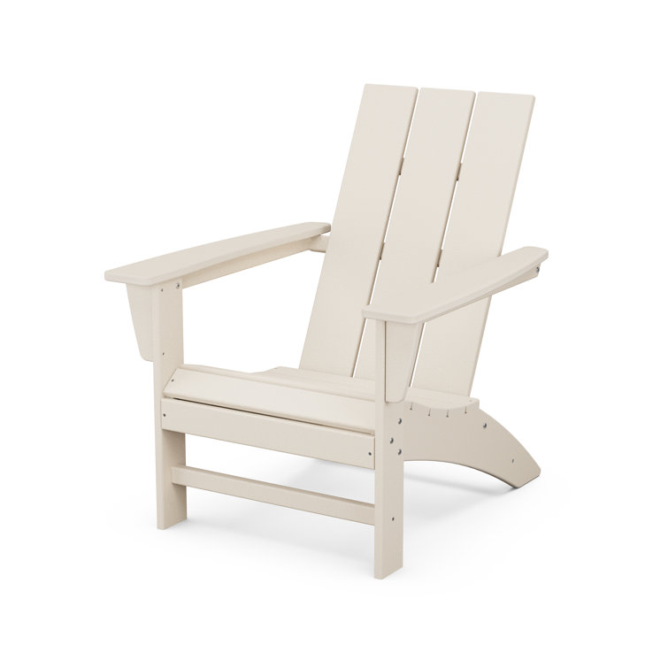 Sand Polyethylene Modern Outdoor Adirondack Chair with Arms