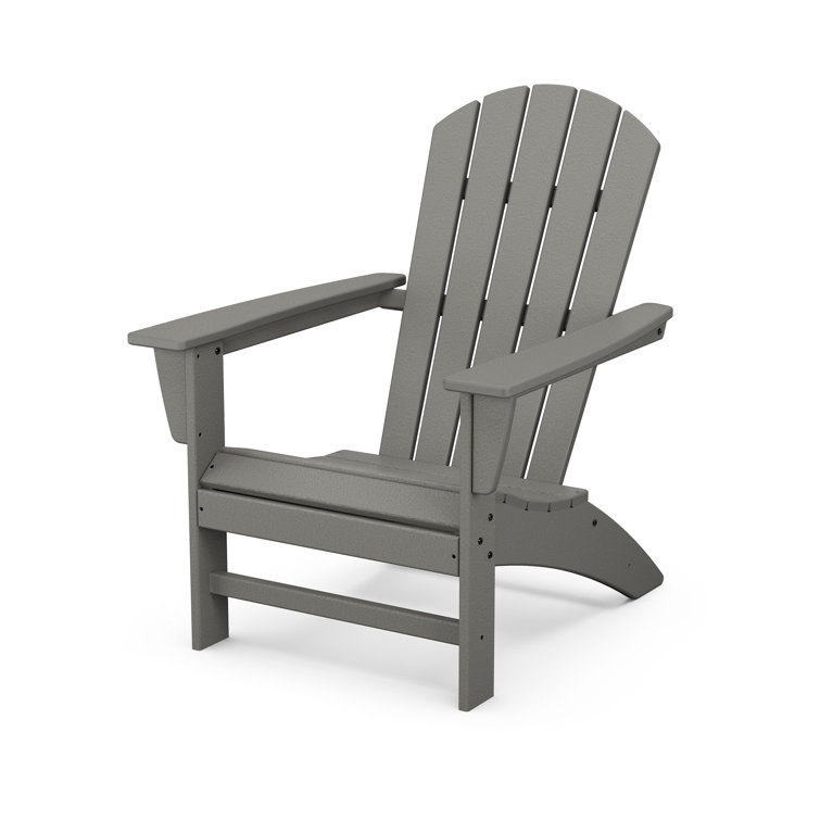 Slate Gray Polywood Nautical Adirondack Chair with Arms