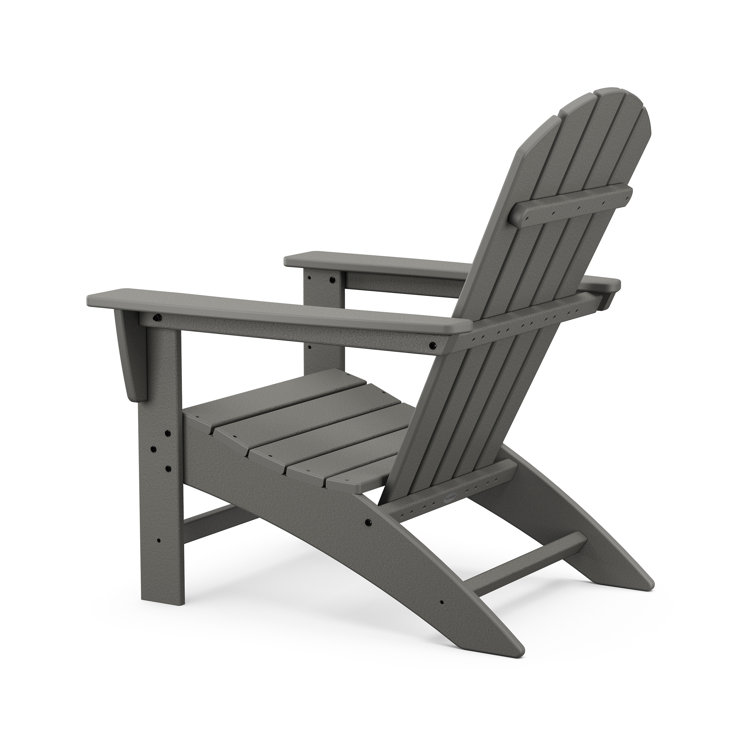 Slate Gray Polywood Nautical Adirondack Chair with Arms