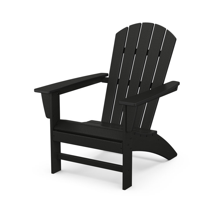 Black Polywood Nautical Adirondack Chair with Arms