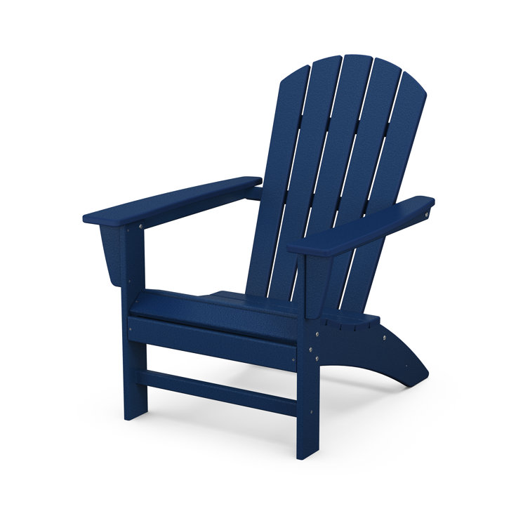 Navy Polywood Lumber Adirondack Chair with Arms