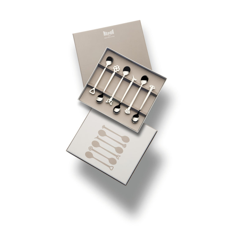 Evento Silver Stainless Steel Demitasse Spoons Set of 6