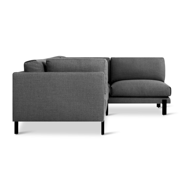 Andorra Pewter Gray Pillow Back Right Facing Sectional Sofa