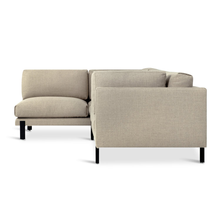 Andorra Almond Beige Two-Piece Sectional Sofa with Ottoman