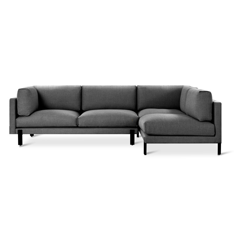 Andorra Pewter Gray Pillow Back Right Facing Sectional Sofa