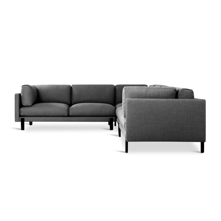 Silverlake XL Andorra Pewter Solid Pillow Back Sectional