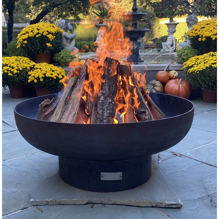 Harrogate Round Black Steel Wood Burning Fire Pit