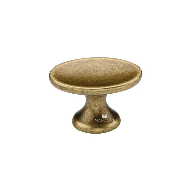Antique Florence Hammered Oval Knob with Mounting Hardware