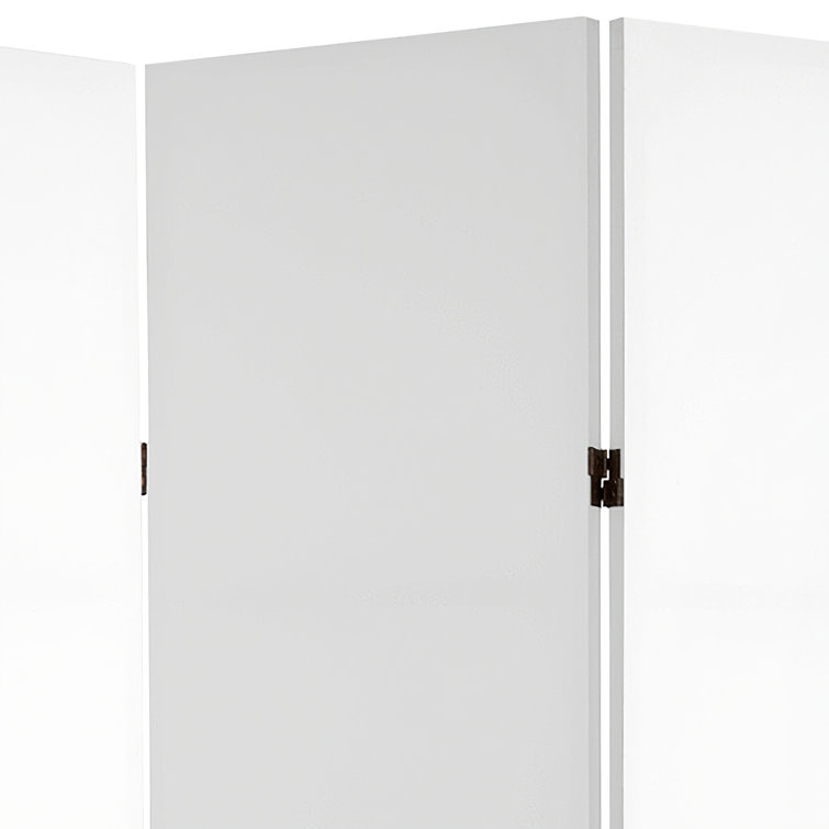 White Canvas 6-Panel Folding Room Divider