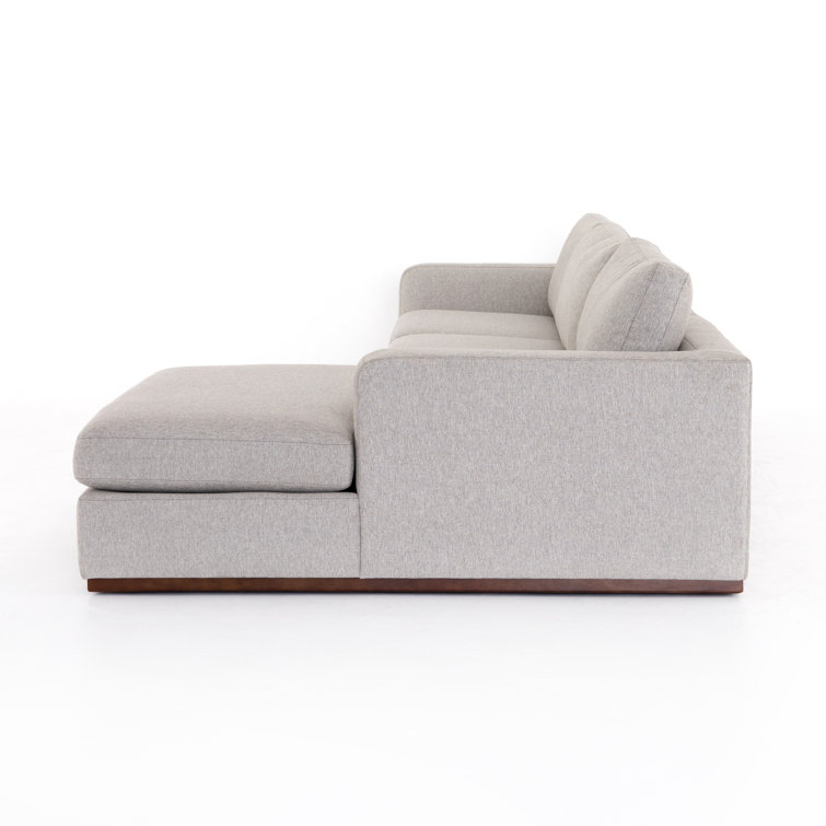 Aldred Silver Linen Blend L-Shaped Sectional Sofa