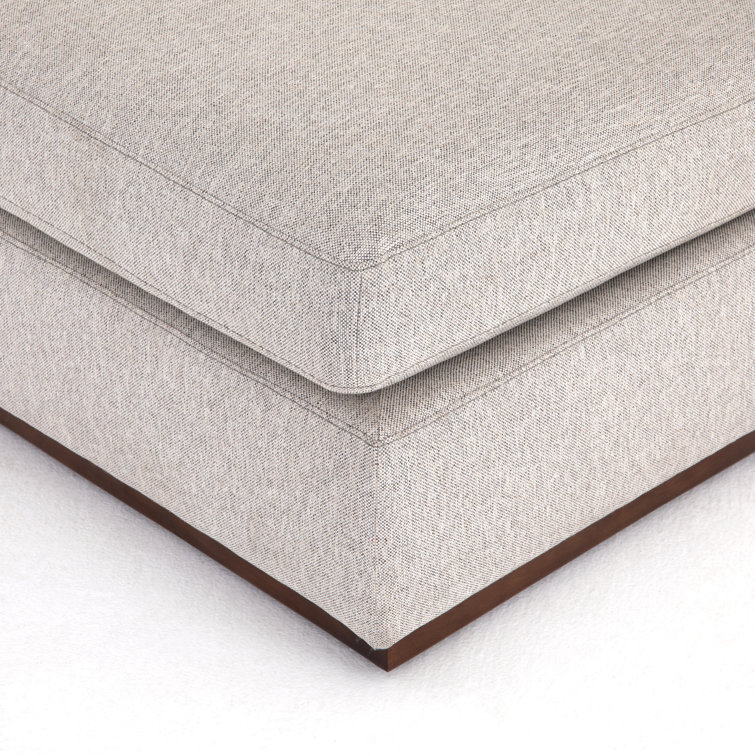 Aldred Silver Linen Blend L-Shaped Sectional Sofa