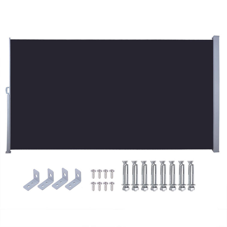 Black Polyester Motorized Retractable Side Awning