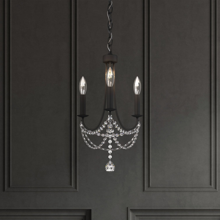 Black Mini Crystal Candle Style Chandelier