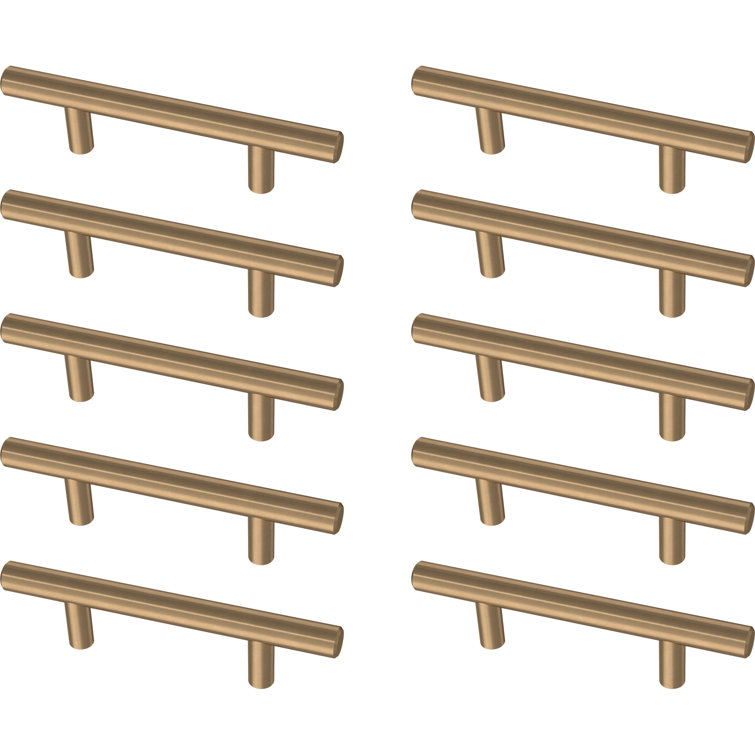 Champagne Bronze Modern 3-Inch Bar Cabinet Pulls (10-Pack)