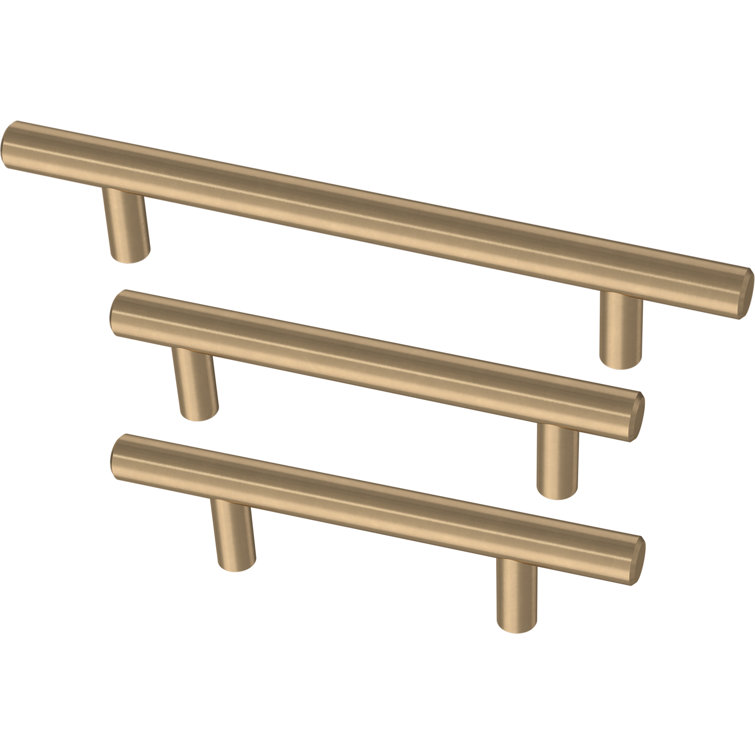 Champagne Bronze Modern 3-Inch Bar Cabinet Pulls (10-Pack)