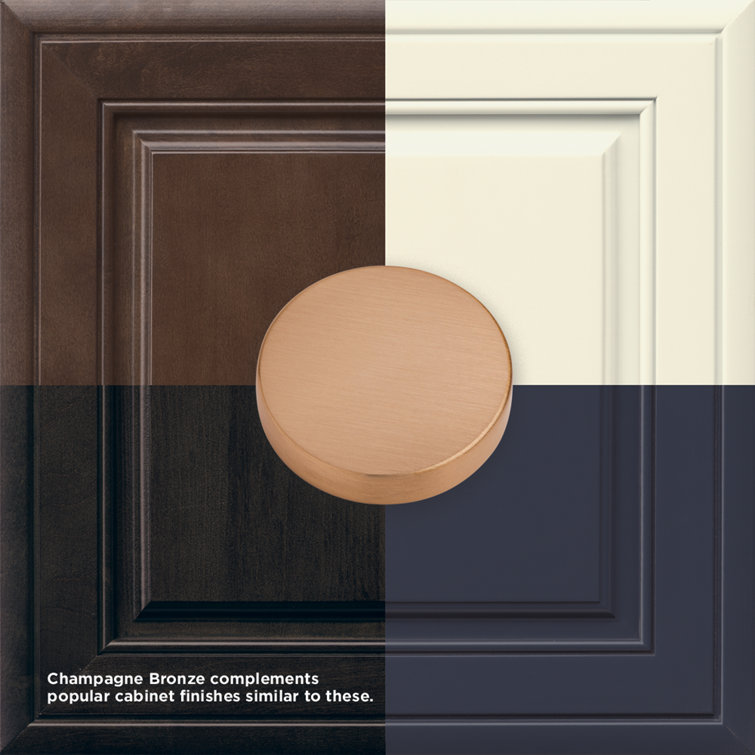 Champagne Bronze Round Mushroom Cabinet Knob with Mounting Hardware