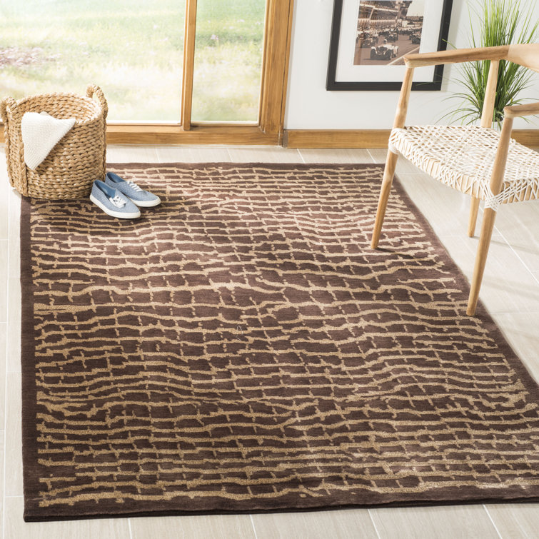 Hand-Knotted Geometric Multicolor Wool Area Rug 5' x 7'