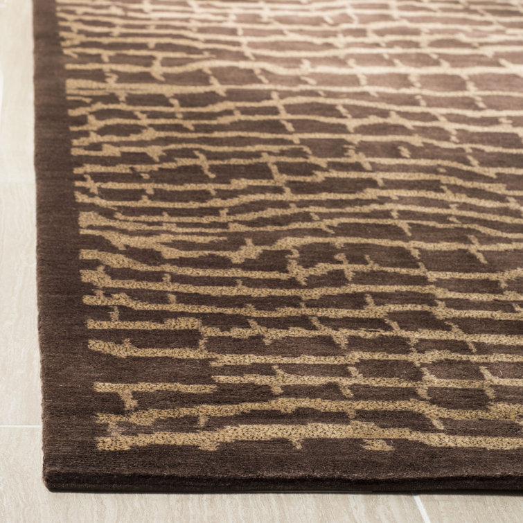 Hand-Knotted Geometric Multicolor Wool Area Rug 5' x 7'