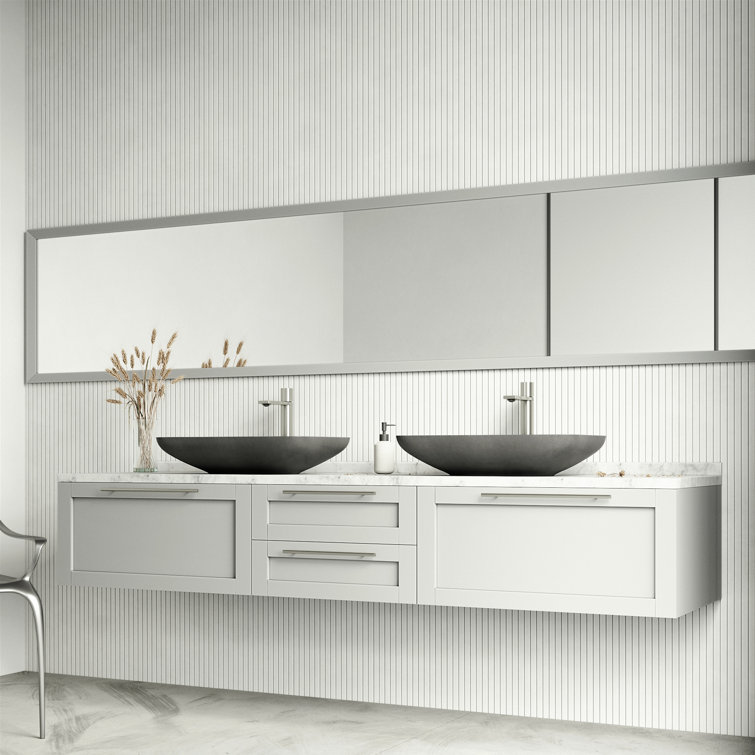 Gray Concreto Stone Rectangular Vessel Bathroom Sink