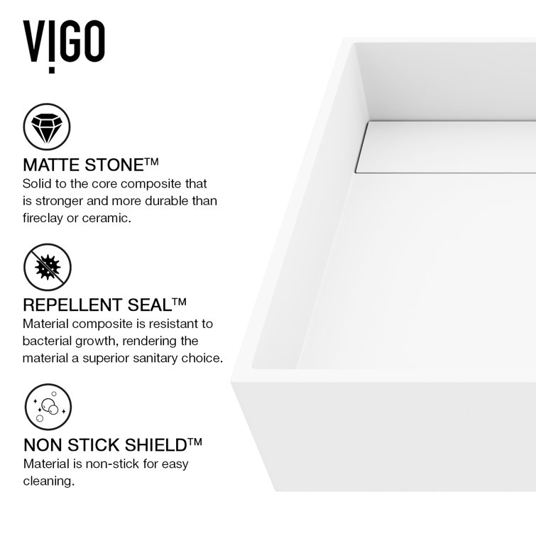 Montauk 15" White Matte Stone Vessel Sink with Matte Black Faucet