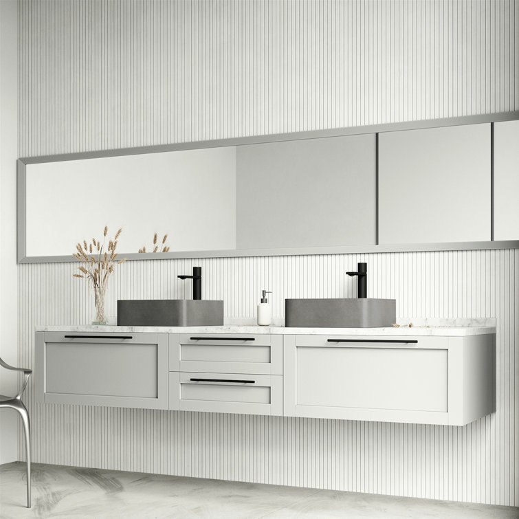 Gray Concrete Square Above-Counter Vessel Sink