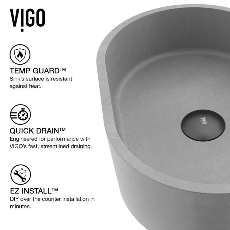 Giralda Gothic Gray Stone Oval Vessel Bathroom Sink