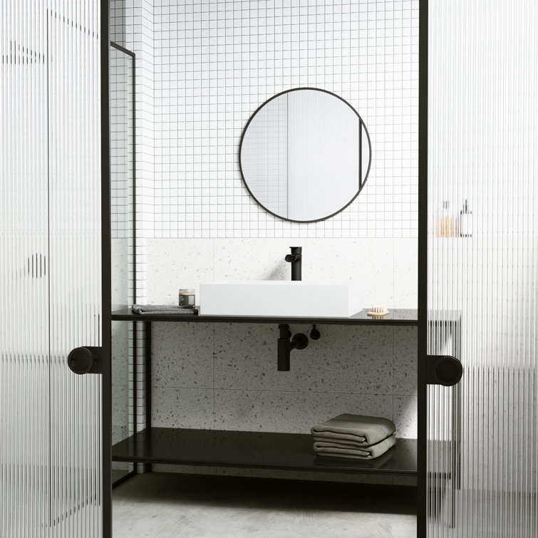 Matte White Stone Rectangular Vessel Bathroom Sink, 23" x 15"