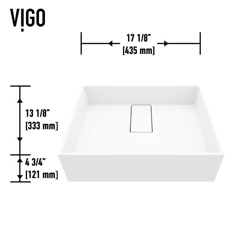 Bryant 17" White Matte Stone Vessel Sink with Waterfall Faucet
