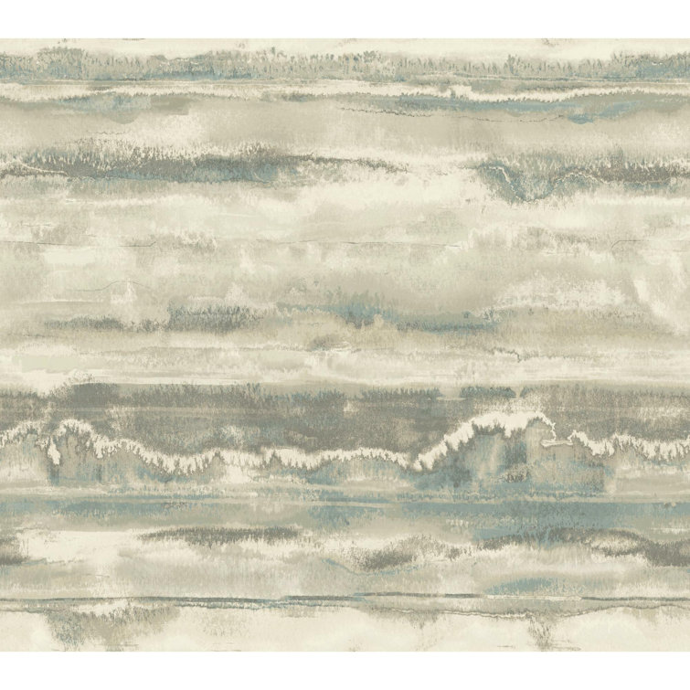 Blue and Taupe Abstract Peel and Stick Vinyl Wallpaper Roll
