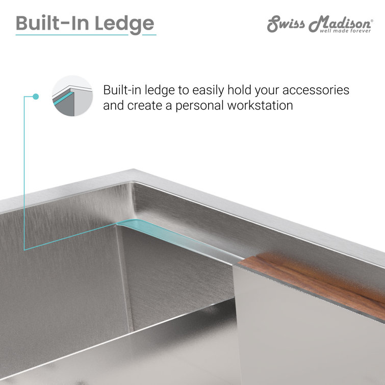 Rivage 33'' Stainless Steel Dual Basin Apron Kitchen Sink