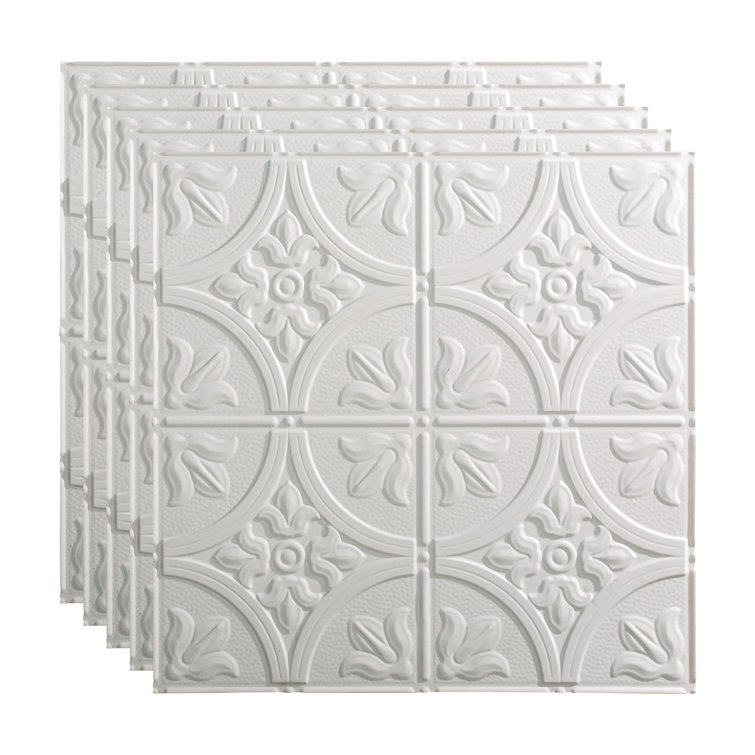 Matte White 24'' x 24'' Decorative Vinyl Ceiling Tiles