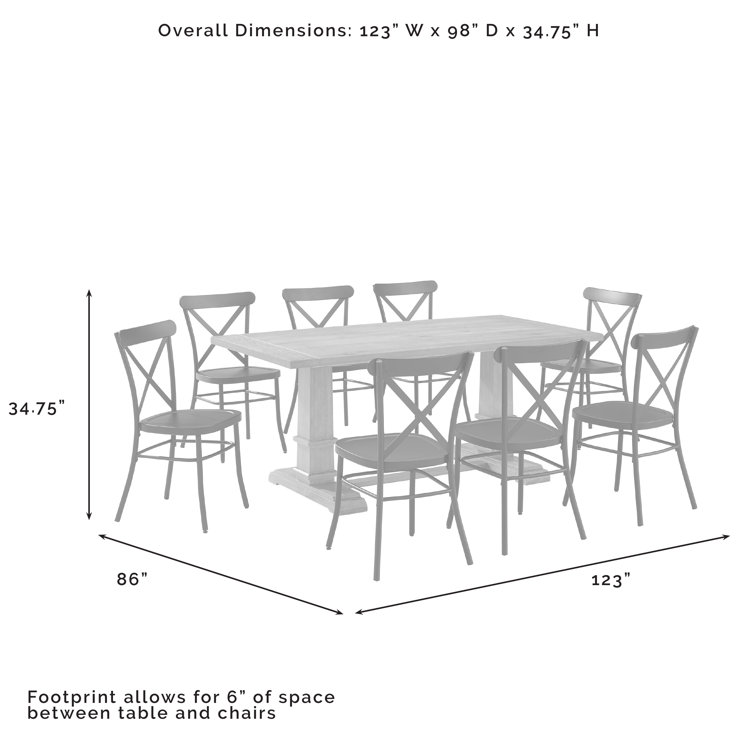 Joanna 9-Piece Matte Black and Rustic Brown Dining Set