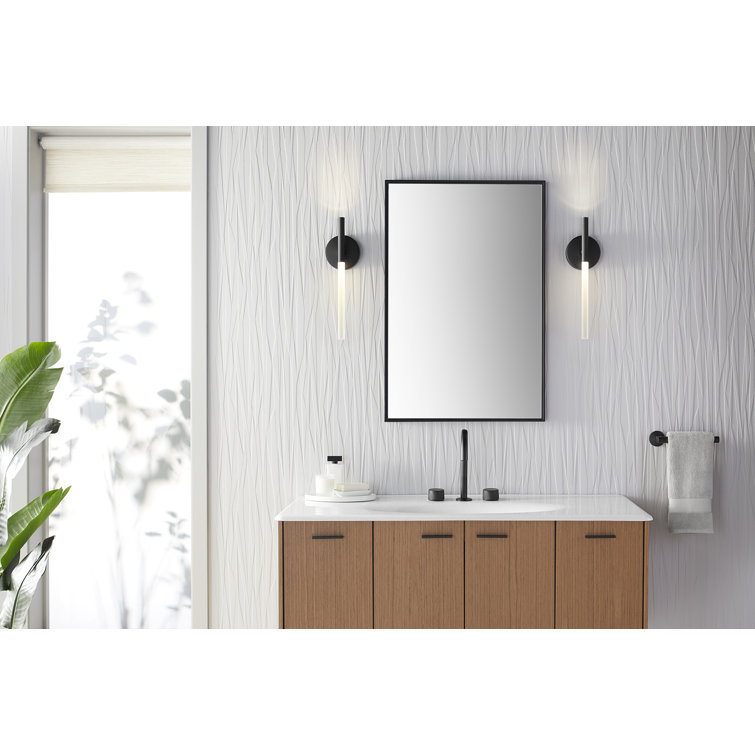 Matte Black Frosted Glass LED Wall Sconce
