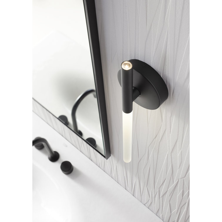 Matte Black Frosted Glass LED Wall Sconce
