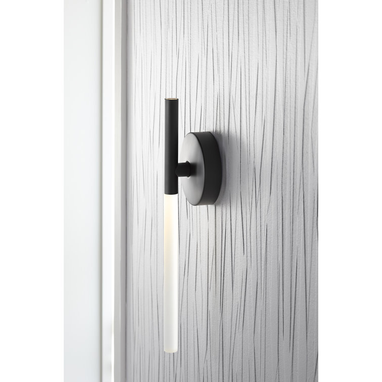Matte Black Frosted Glass LED Wall Sconce