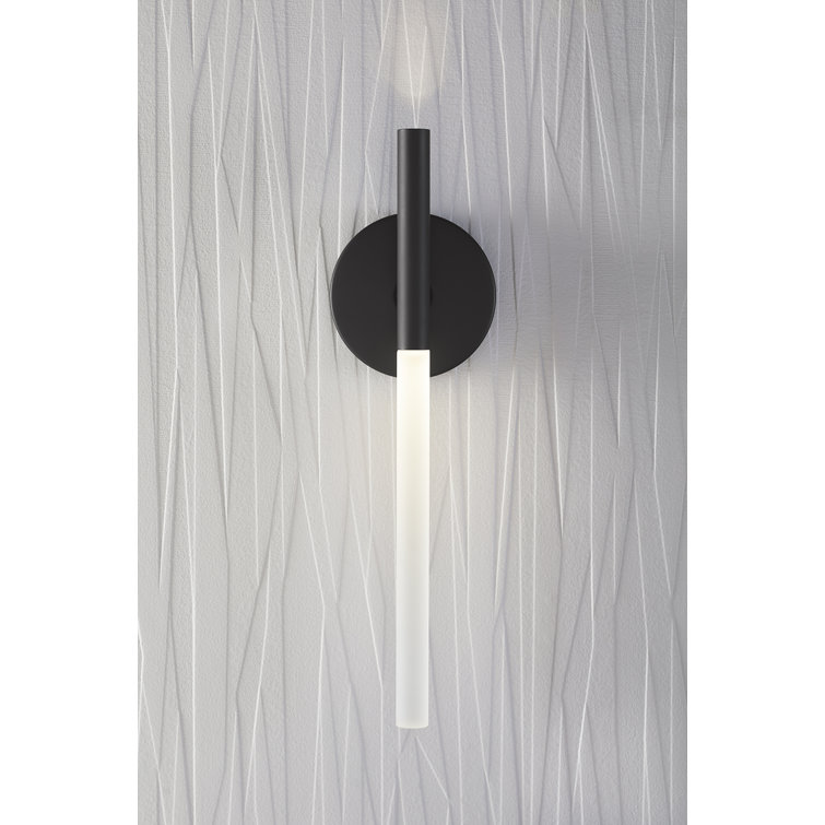 Matte Black Frosted Glass LED Wall Sconce