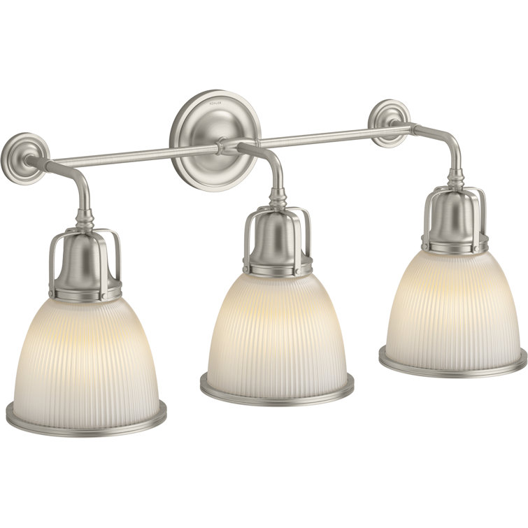 Hauksbee Brushed Brass 3-Light Frosted Glass Bell Sconce